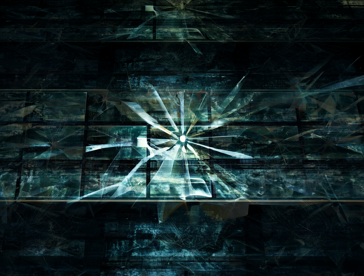 Visualización abstracta y futurista donde una rejilla geométrica se superpone a un video, simbolizando el análisis semántico de la IA.