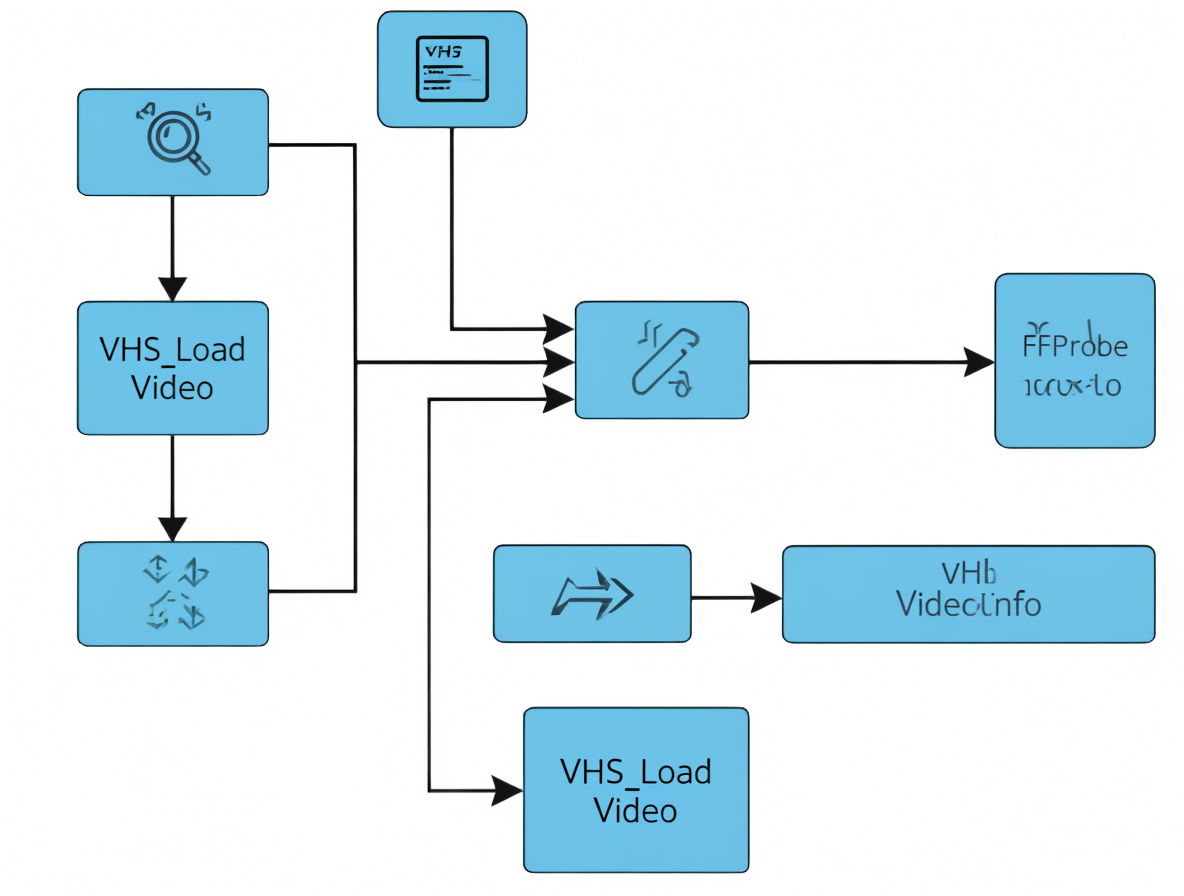 Diagrama de nodos de ComfyUI mostrando cómo extraer información de un video.