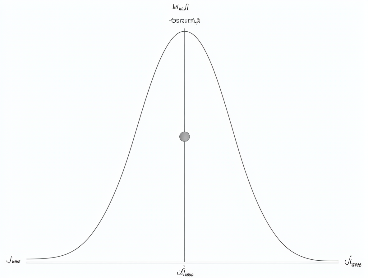 Gráfico de una campana de Gauss mostrando la mediana