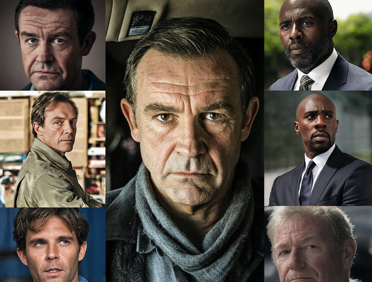 Collage of actors portraying James Bond