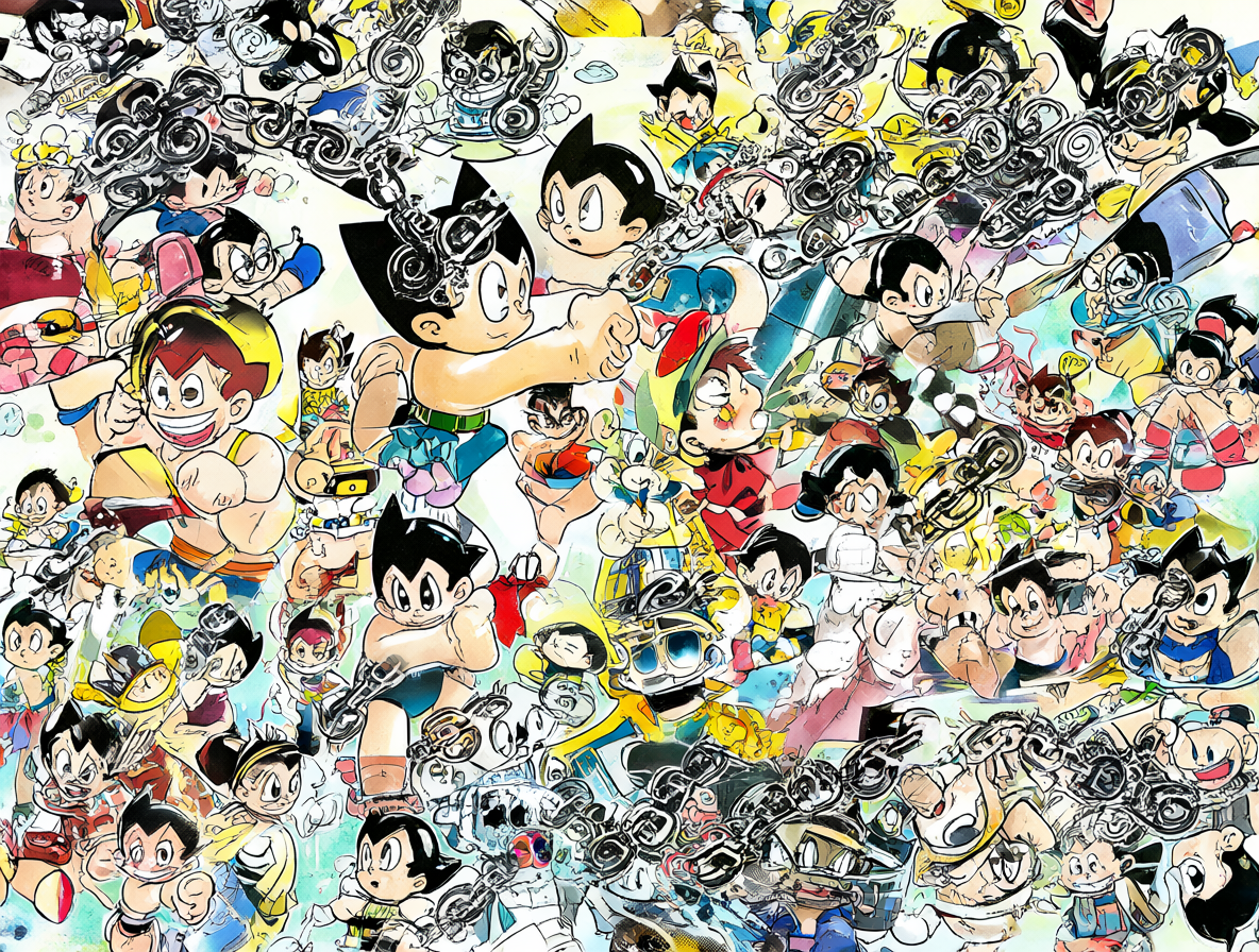 Portadas de obras de manga y anime con marcas de propiedad intelectual