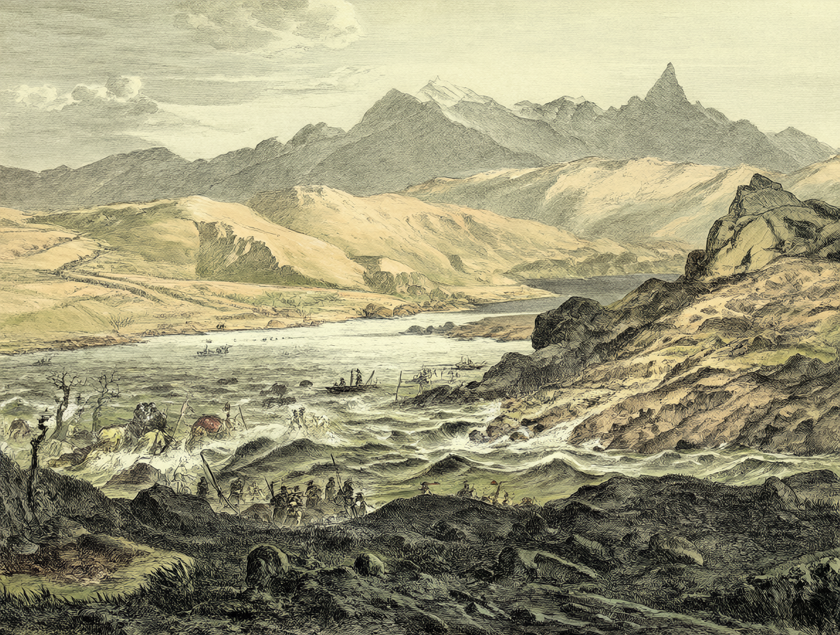 Atmospheric illustration of the War of the Pacific landscape