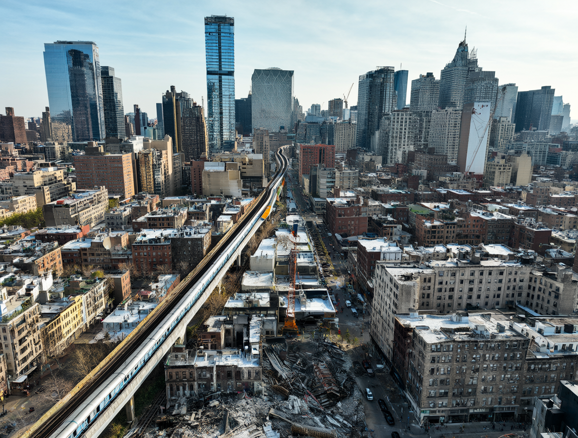 Demolición del metro elevado en Nueva York