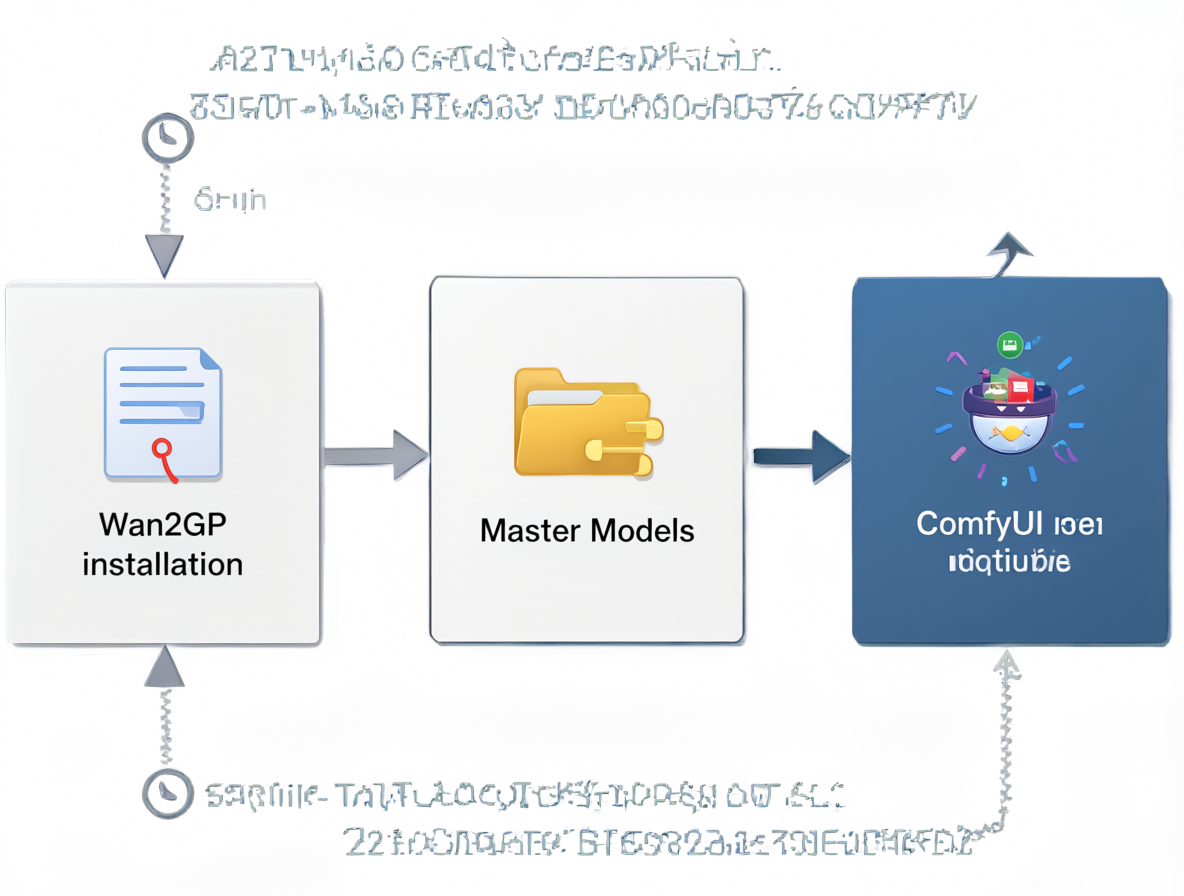 Diagrama técnico mostrando cómo conectar una carpeta central de modelos a dos aplicaciones distintas mediante symlinks.