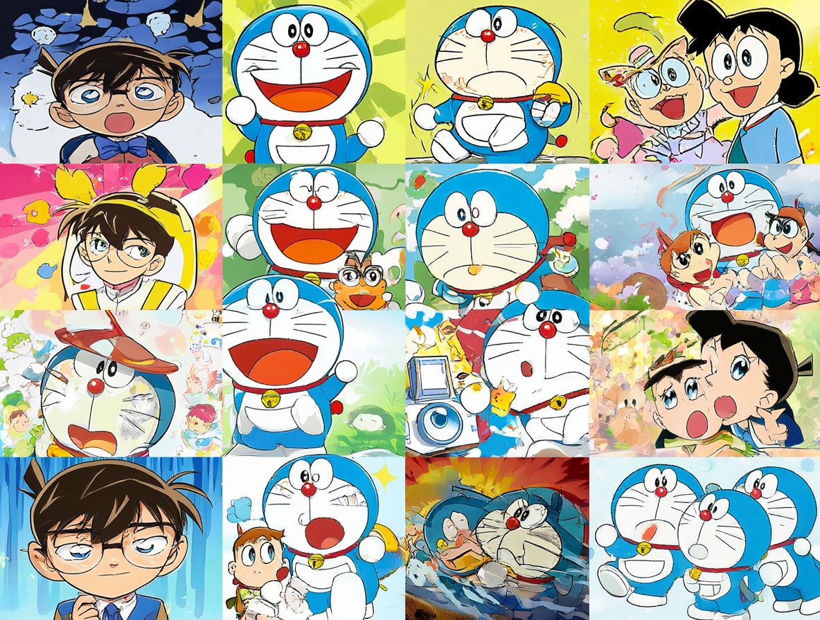 Collage con personajes de series anime antiguas