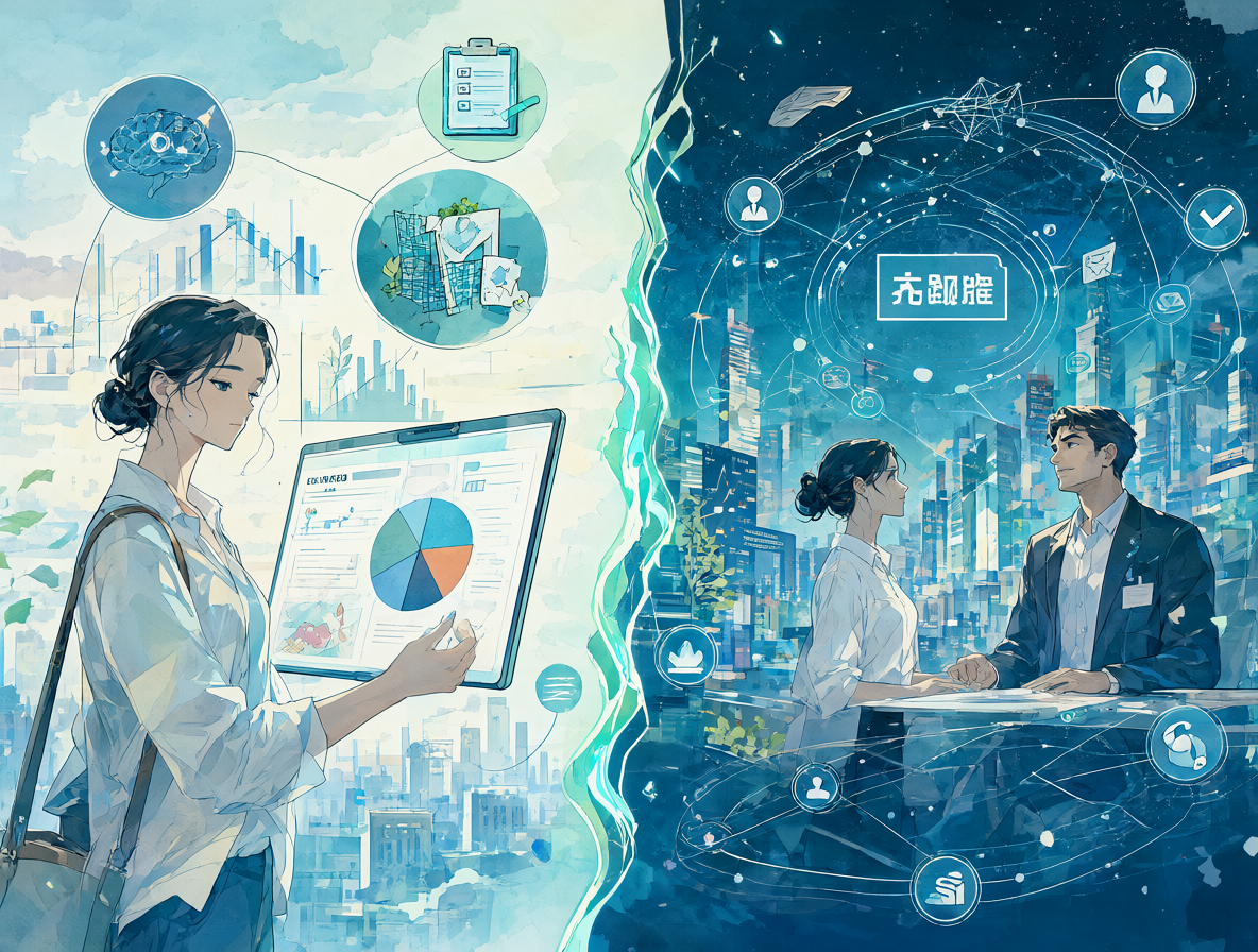 Ilustración dividida mostrando la brecha entre valoraciones de startups y realidad.