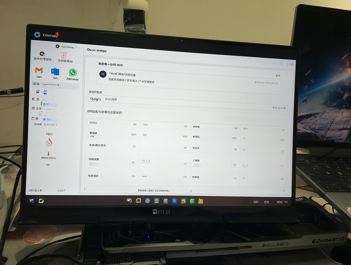 Vista detallada de un escritorio con una tarjeta gráfica NVIDIA RTX 3060 y una pantalla mostrando el entorno de IA local con múltiples aplicaciones integradas.