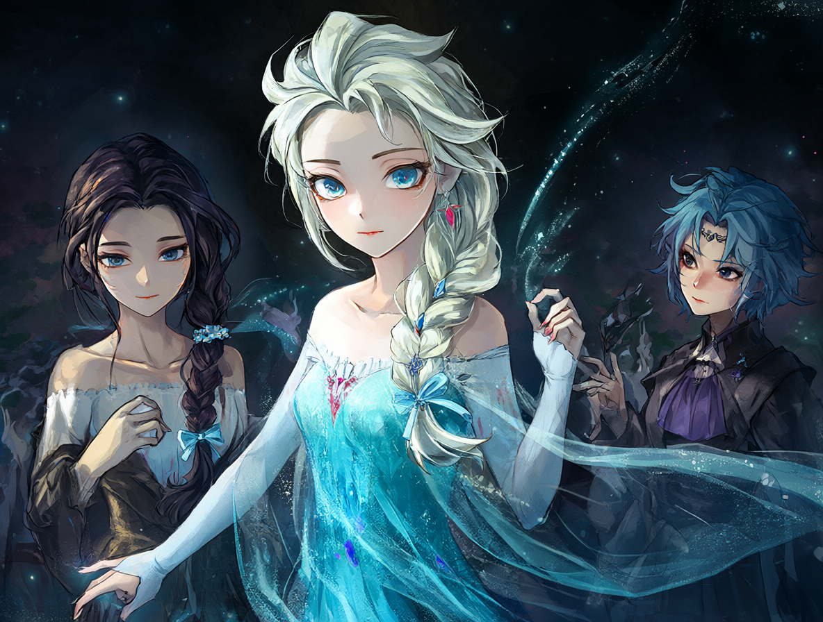 Imagen conceptual que muestra las conexiones ocultas entre los personajes Elsa, Meili y la Arzobispa del Pecado de la Lujuria.
