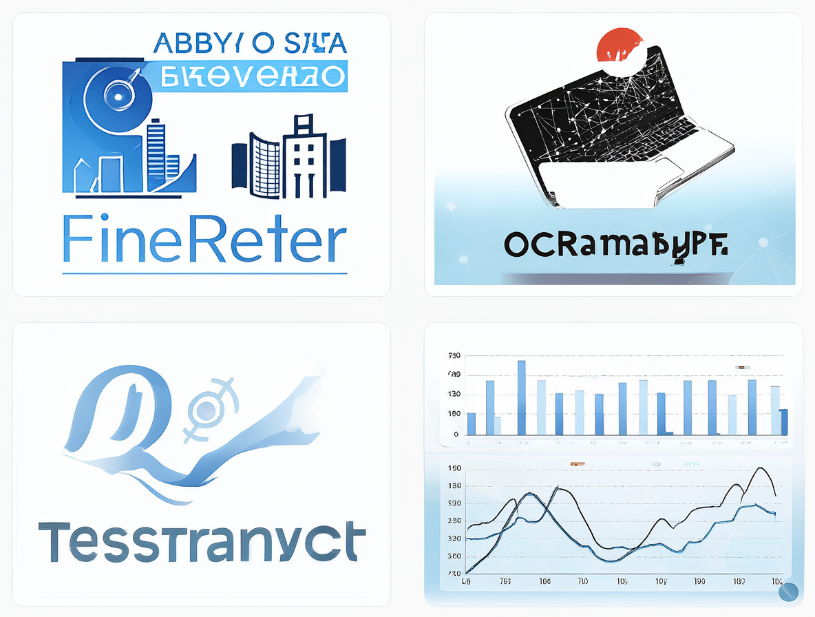 Iconos de software ABBYY, Adobe, Tesseract y OCRmyPDF comparados.