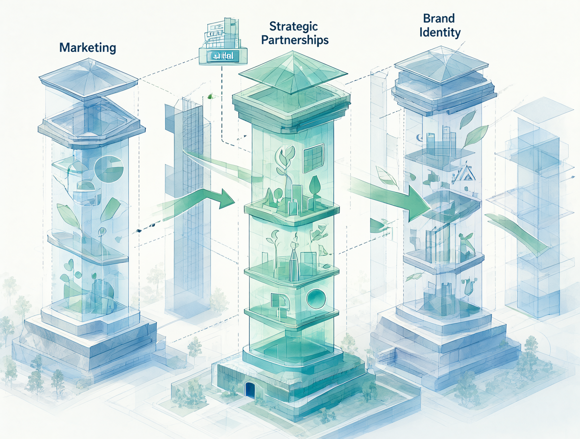 Infographic of the key elements in Guital's business strategy.