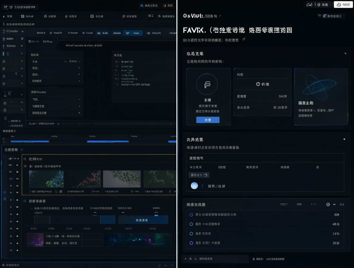 Imagen de alta calidad mostrando la interfaz dividida del software de edición DaVinci Resolve.