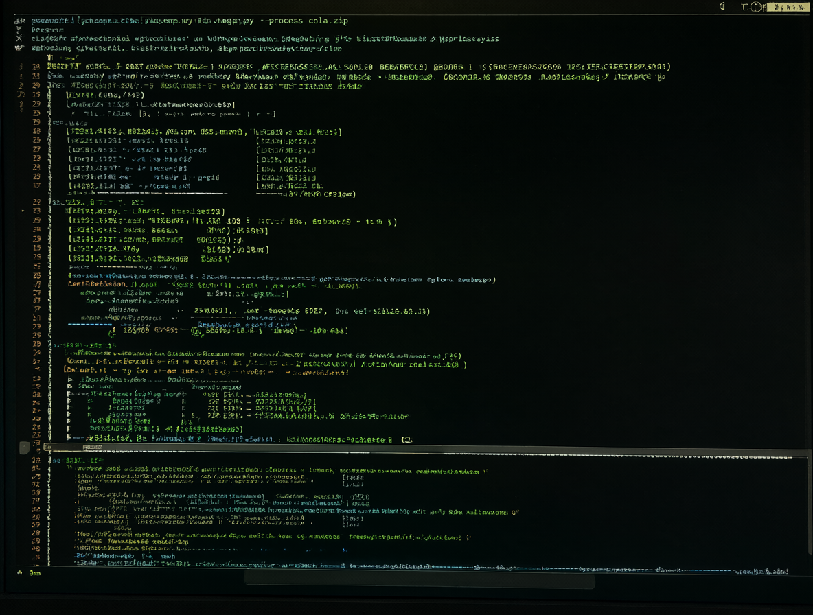 Terminal ejecutando un script para procesar videos automáticamente.