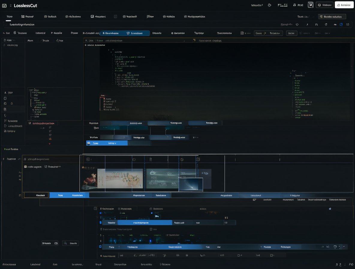 Captura de pantalla del software LosslessCut en uso para editar video.