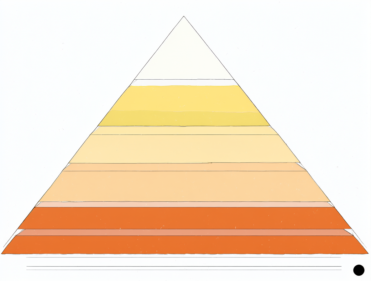 Diagrama de pirámide mostrando cómo los sectores de bajos ingresos están sobrerrepresentados en prisión, mientras que el 1% más rico es prácticamente inexistente en las cárceles.