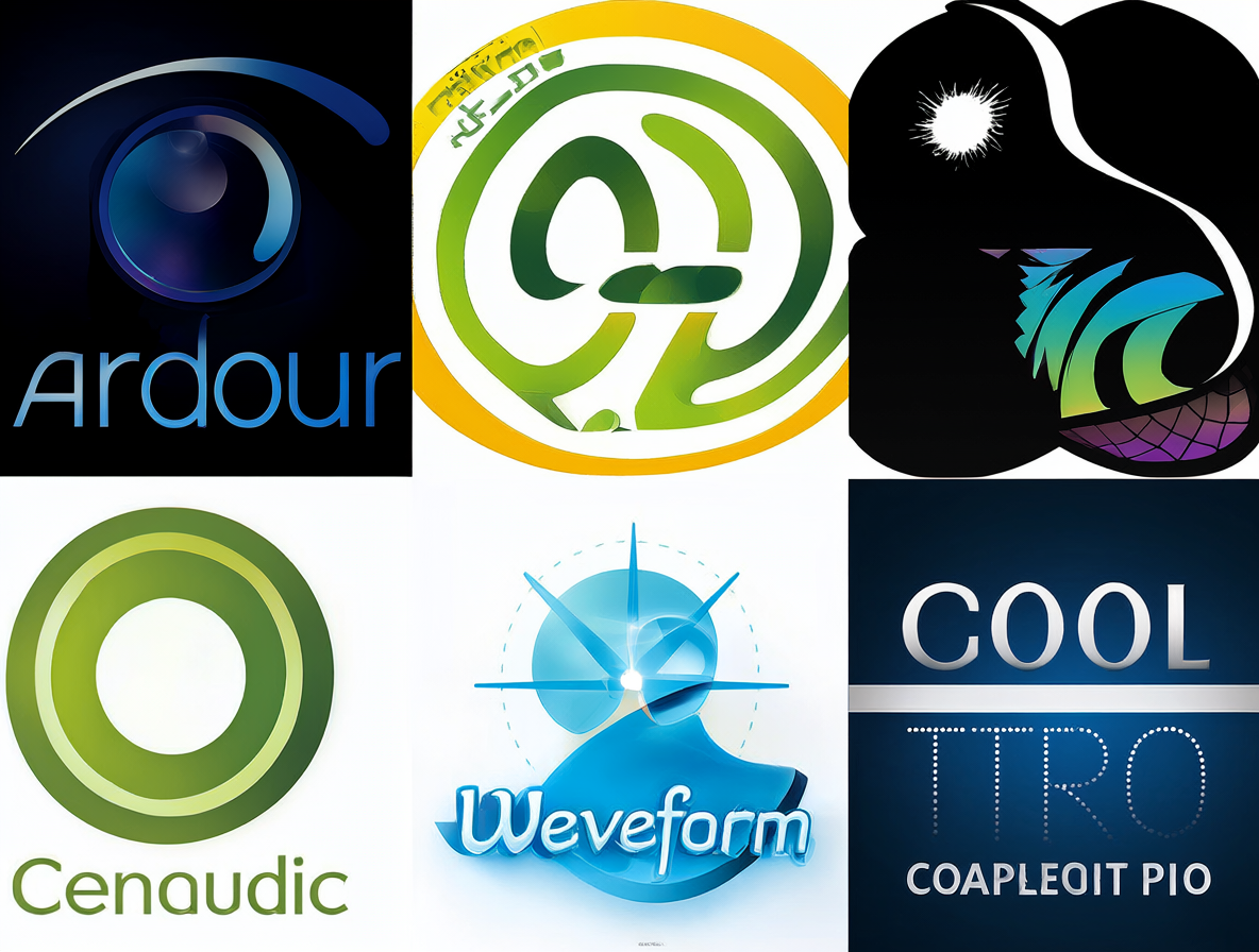 Logos de programas de edición de audio gratuitos como Ardour y REAPER