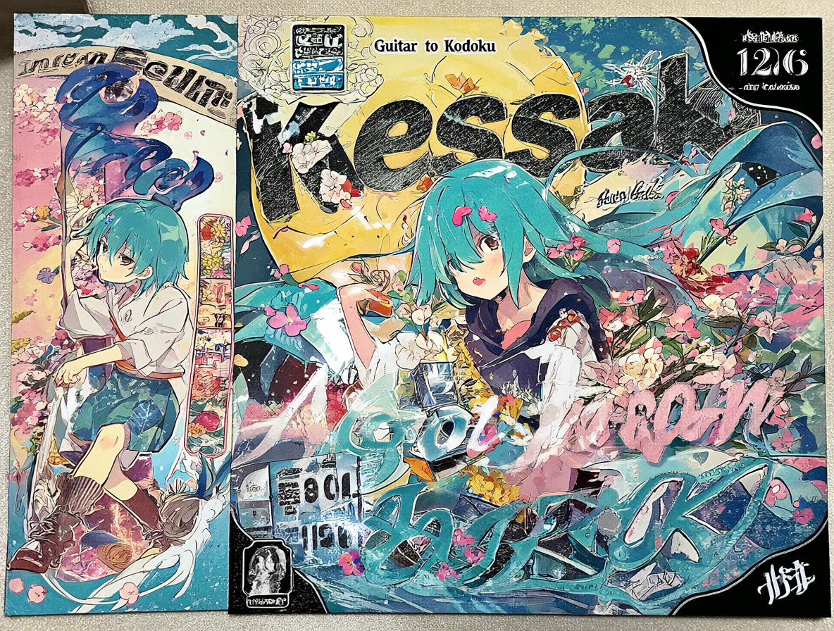 Portada del álbum debut de Kessoku Band con su lista de canciones característica