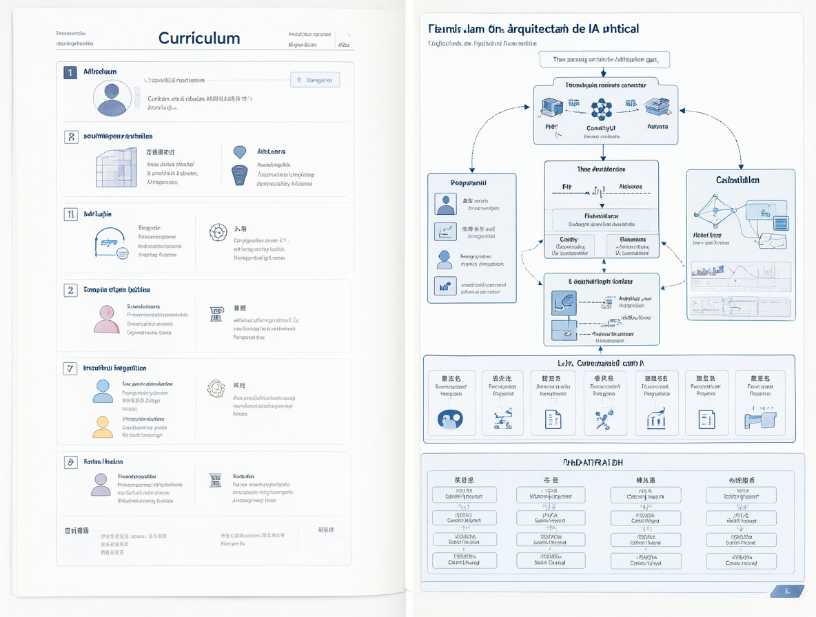 Una composición dividida que ilustra el cambio desde un currículum genérico hasta una demostración técnica avanzada de infraestructura de IA.