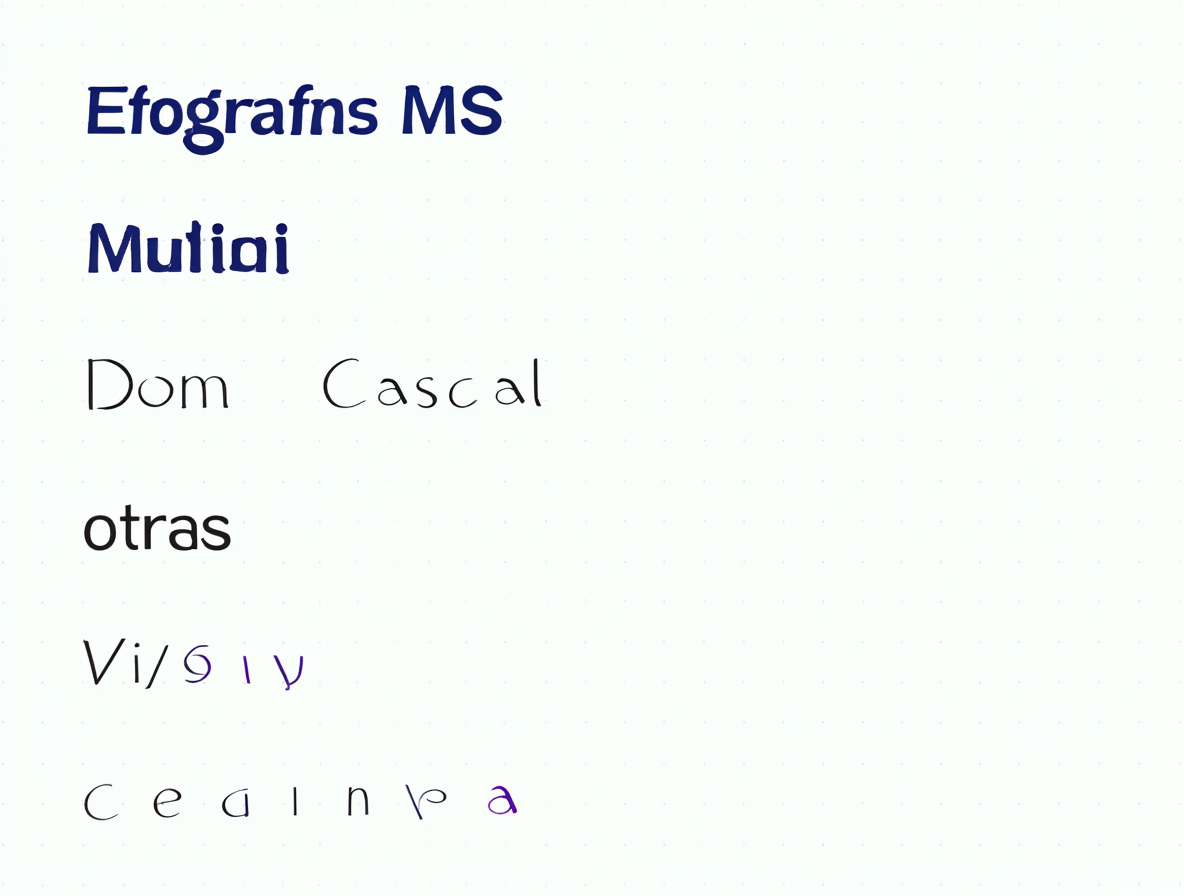 Vista comparativa de diferentes estilos de letra.