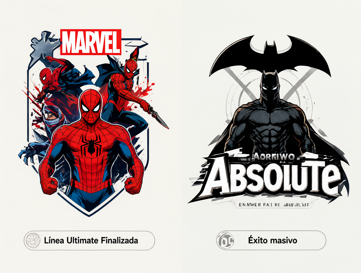 Infografía comparativa mostrando el dominio actual de DC frente a Marvel en 2026.