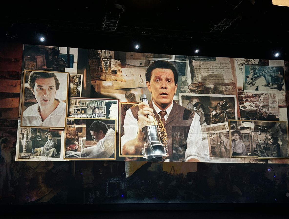 Edwin Newman presentando la serie histórica sobre la televisión.