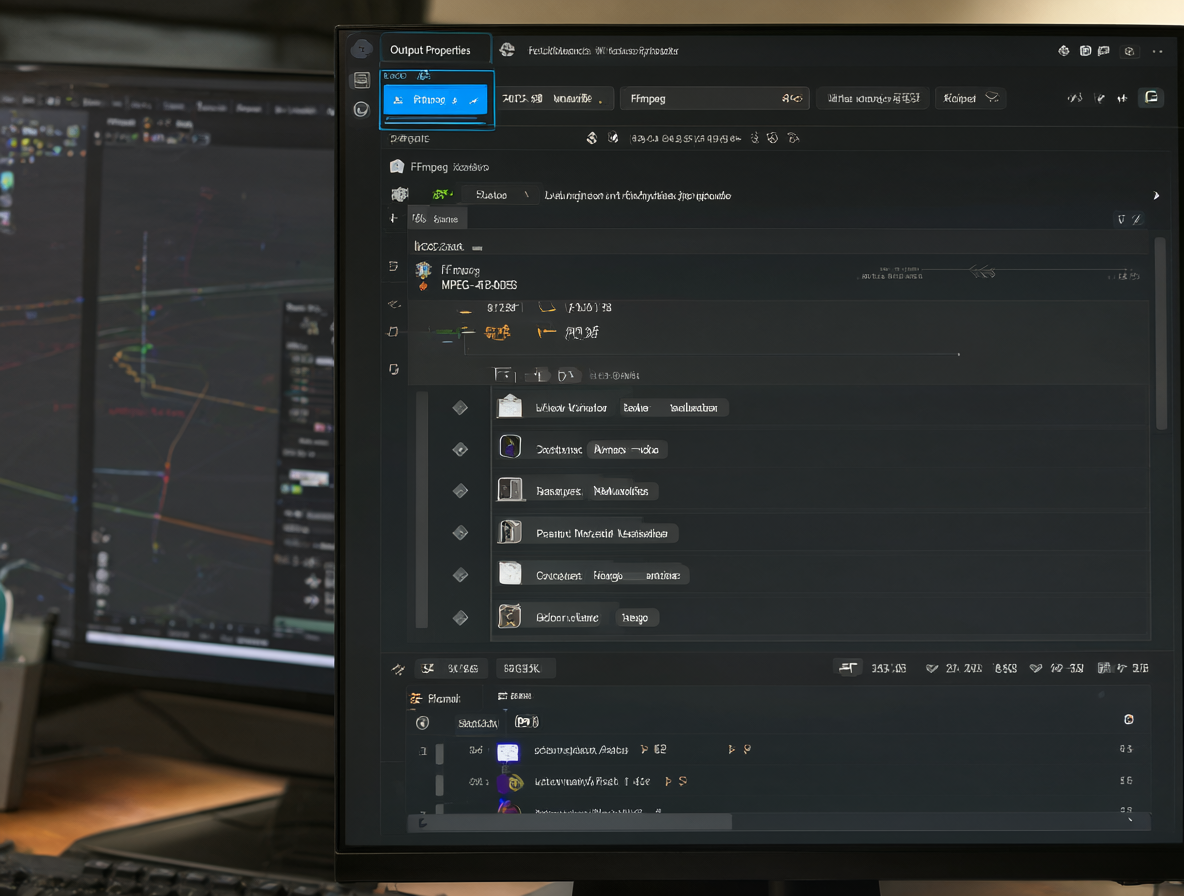 Pantalla del software Blender mostrando la configuración de propiedades de salida