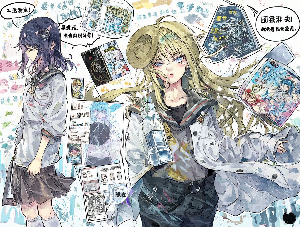 A detailed illustration of the manga author Nanashi (774) set against a backdrop of Nagatoro merchandise.