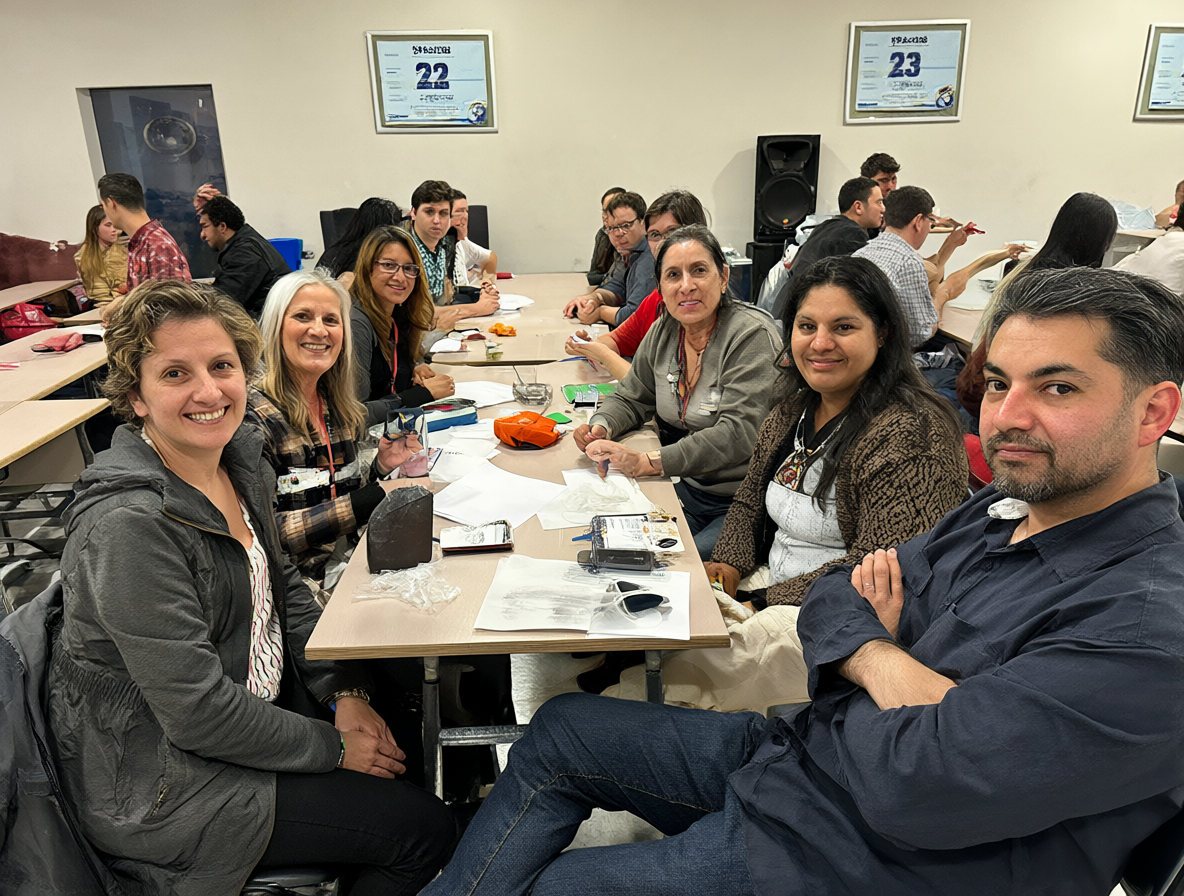 Grupo de personas en una reunión formal participando en las elecciones del comité.