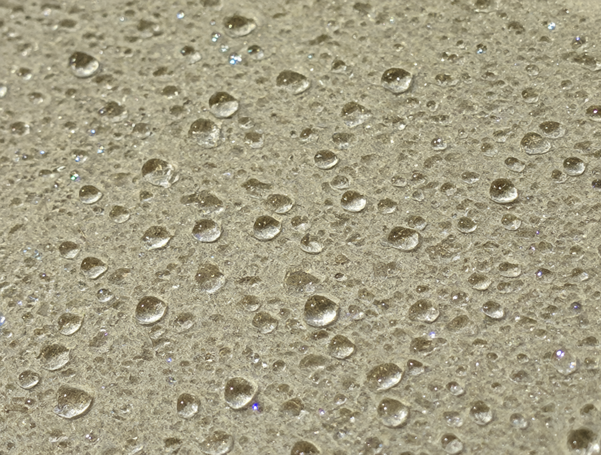 Vista cercana de ropa húmeda con gotas de agua visibles