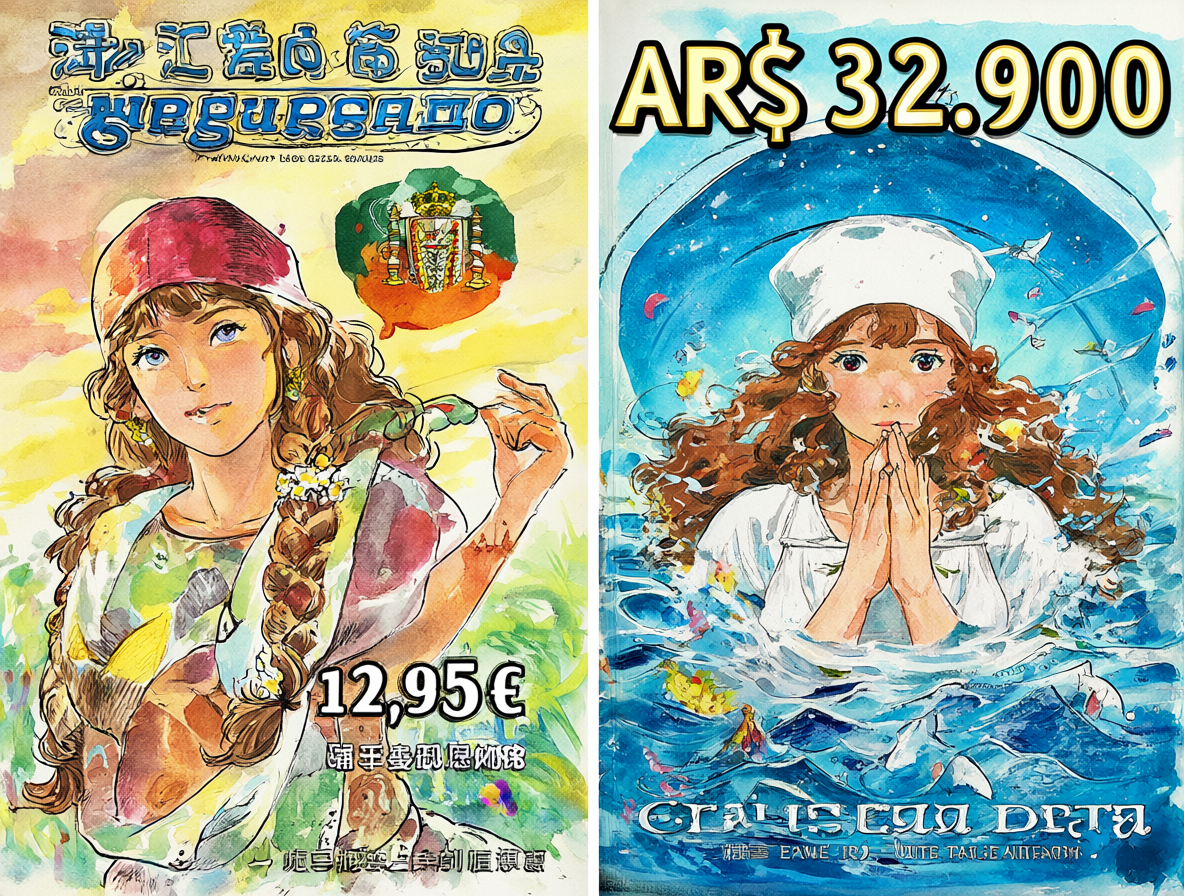 Gráfico comparativo mostrando la edición española y la argentina de Nausicaä con sus precios respectivos.
