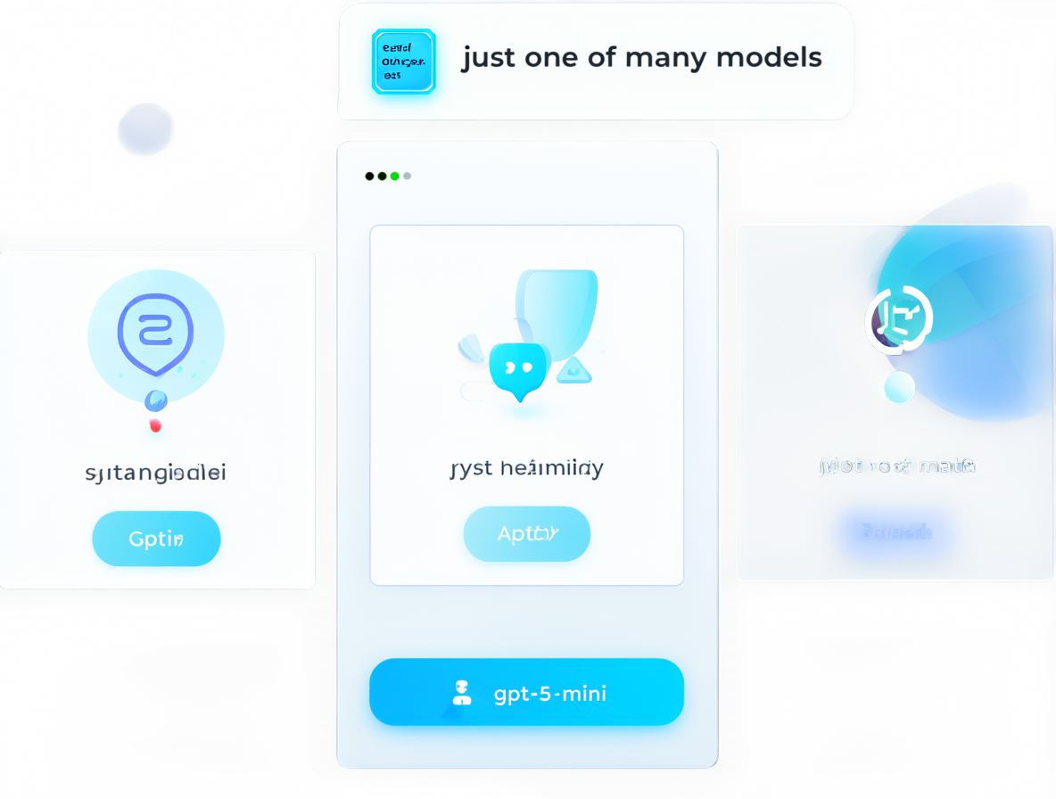 Una representación visual de una interfaz de chat mostrando el nombre del modelo 'gpt-5-mini'.