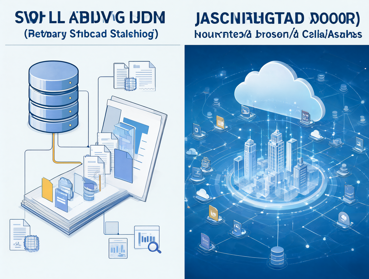 Comparativa entre la arquitectura antigua de WinFS y las soluciones modernas de metadatos.