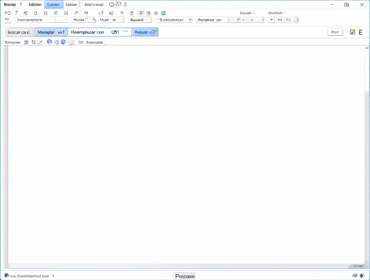 Vista de la interfaz del editor de texto Notepad++ con el buscador activo.