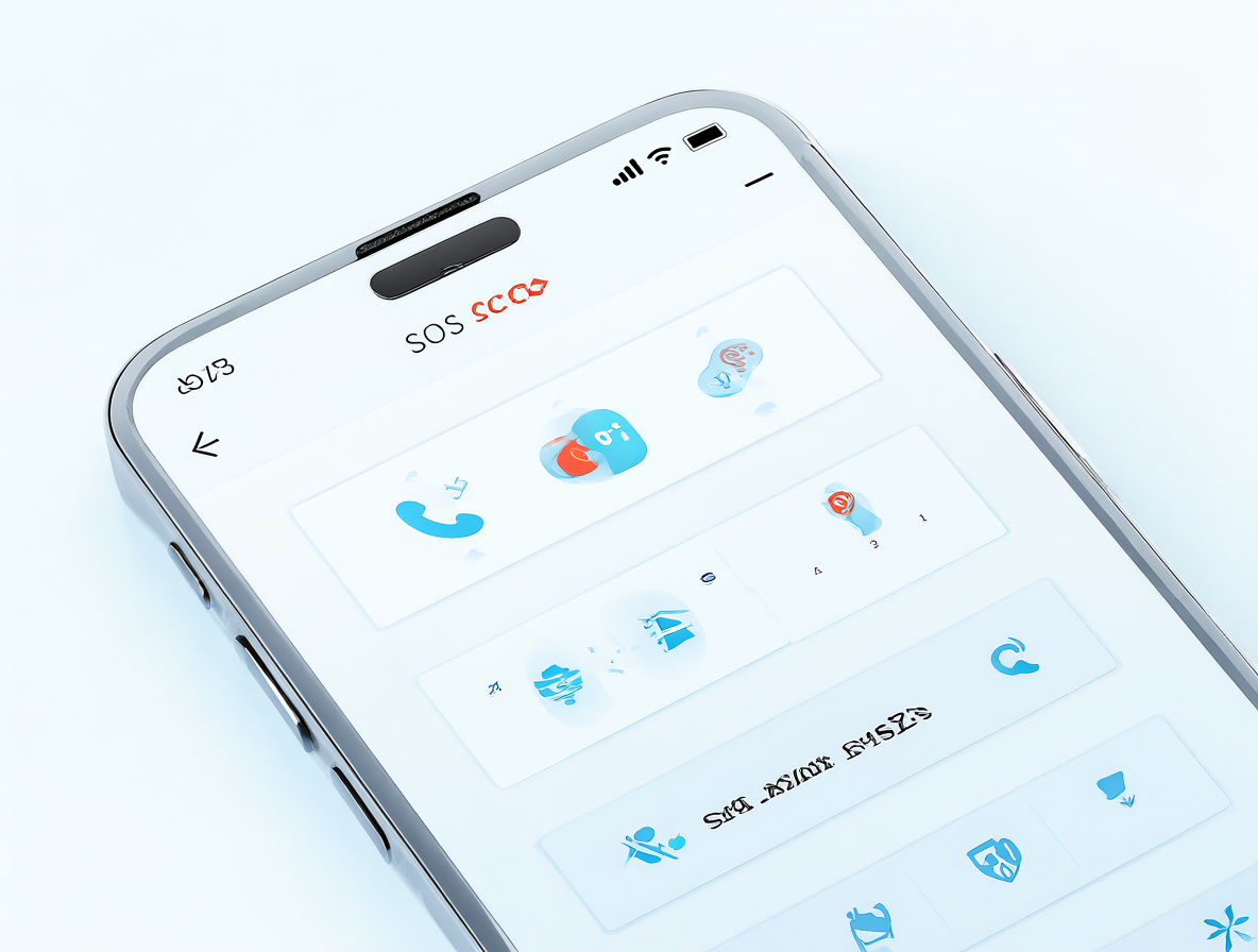 Un primer plano de una pantalla de teléfono móvil con opciones de SOS y activación por botón de encendido.