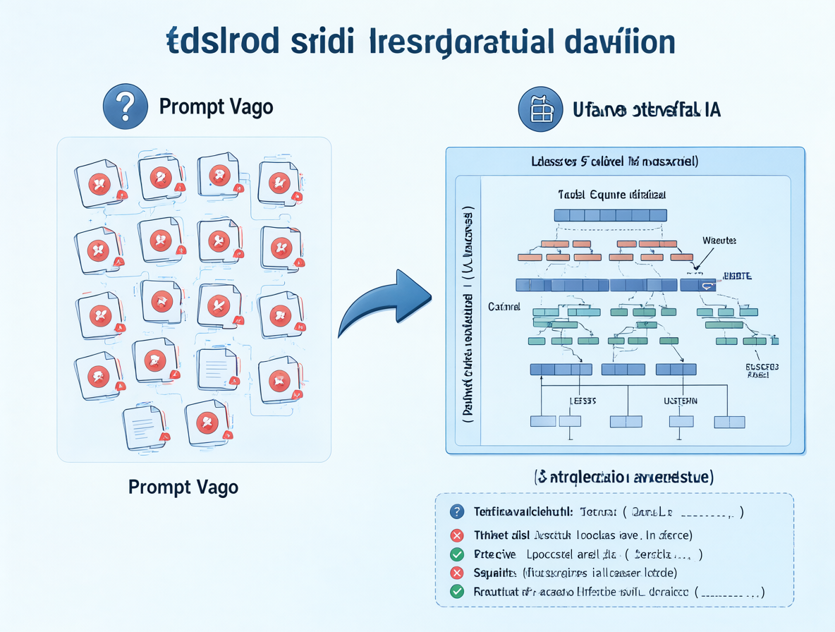 Diagrama comparativo mostrando que usar un framework como Laravel mejora drásticamente los resultados de la IA.