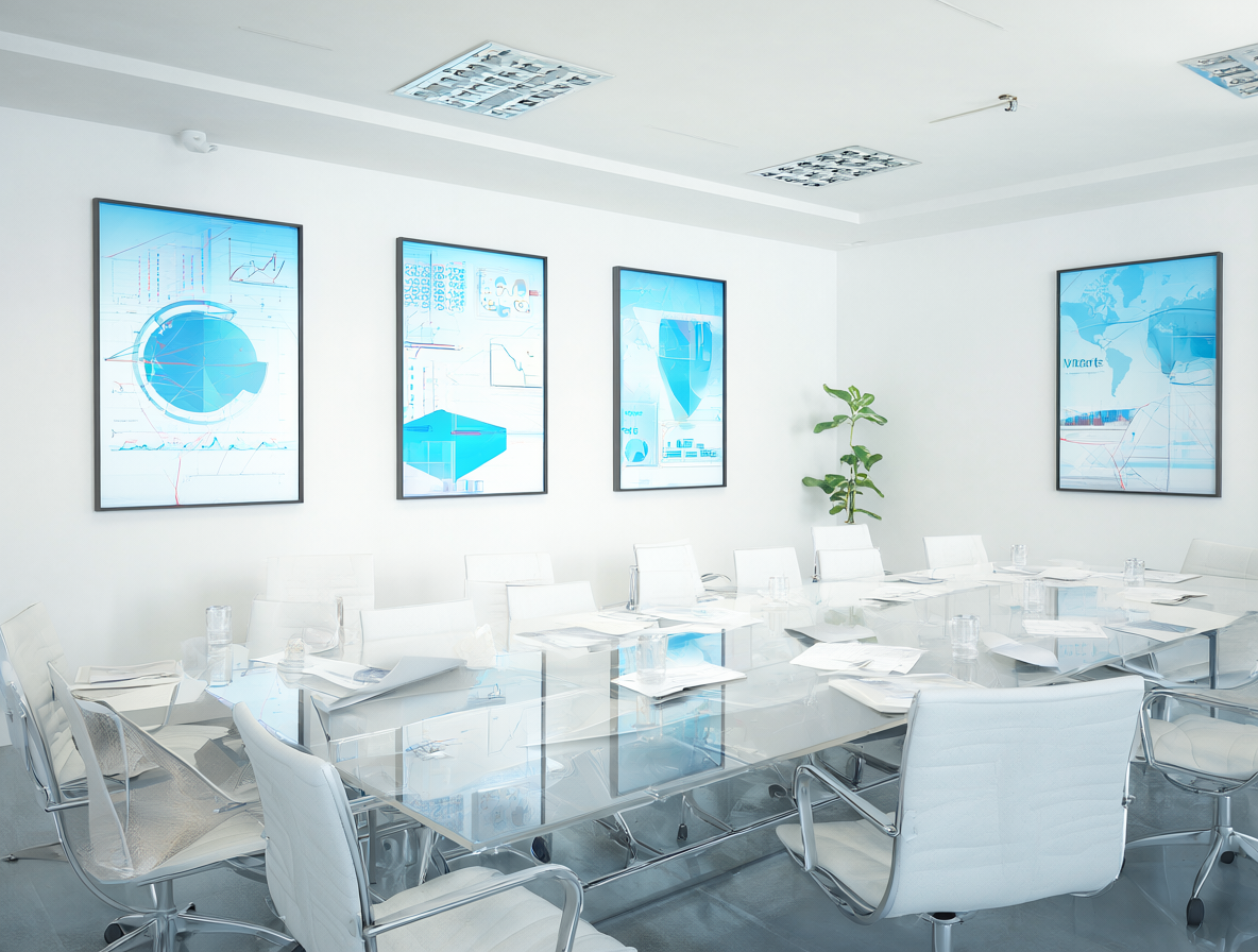 Sala de reuniones ordenada mostrando protocolos de seguridad laboral y estructura formal del comité paritario.