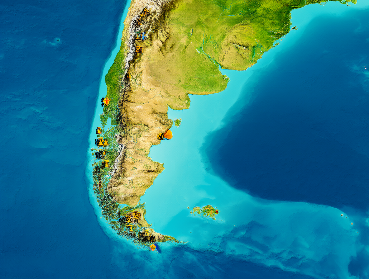 Mapa de Chile resaltando áreas legales ambiguas
