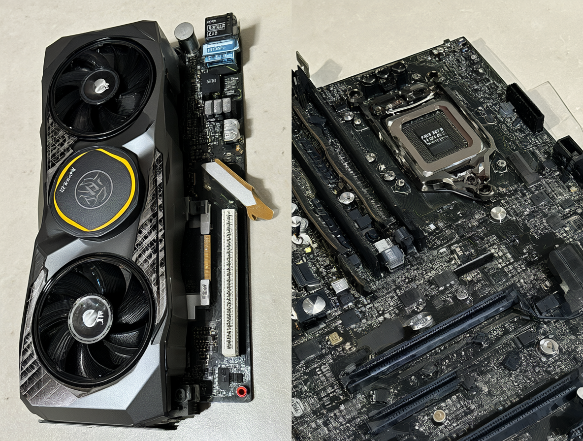 Comparación entre GPU y motherboard.