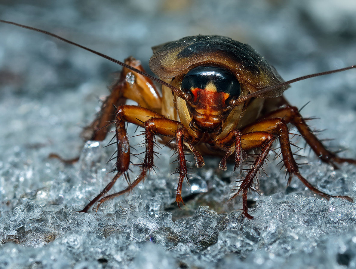 Cucaracha domestic struggling in freezing temperatures.