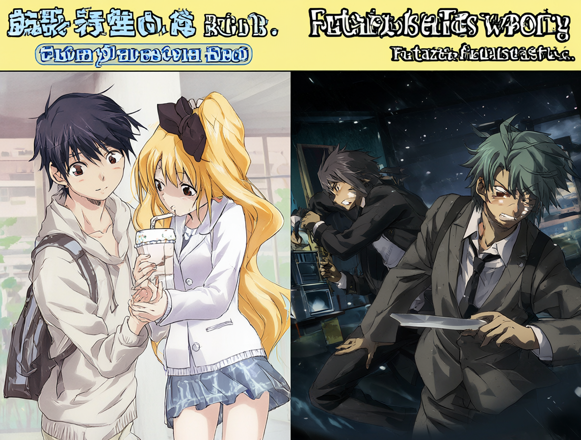 Panel comparativo mostrando Futakoi y Futakoi Alternative con sus respectivos años de lanzamiento.