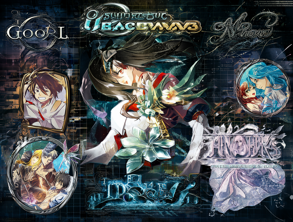 Collage artístico mostrando los logos y fragmentos de anime pioneros del formato 16:9.