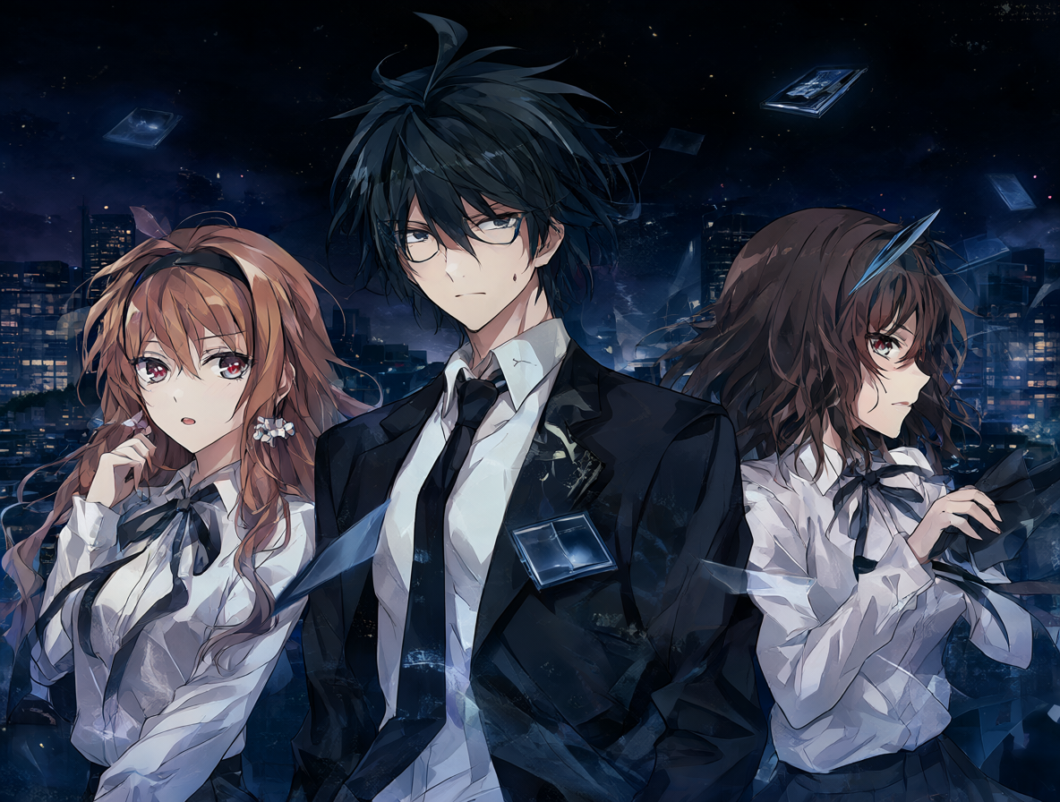 Ilustración del protagonista dividido entre dos caminos, simbolizando la divergencia en el anime.