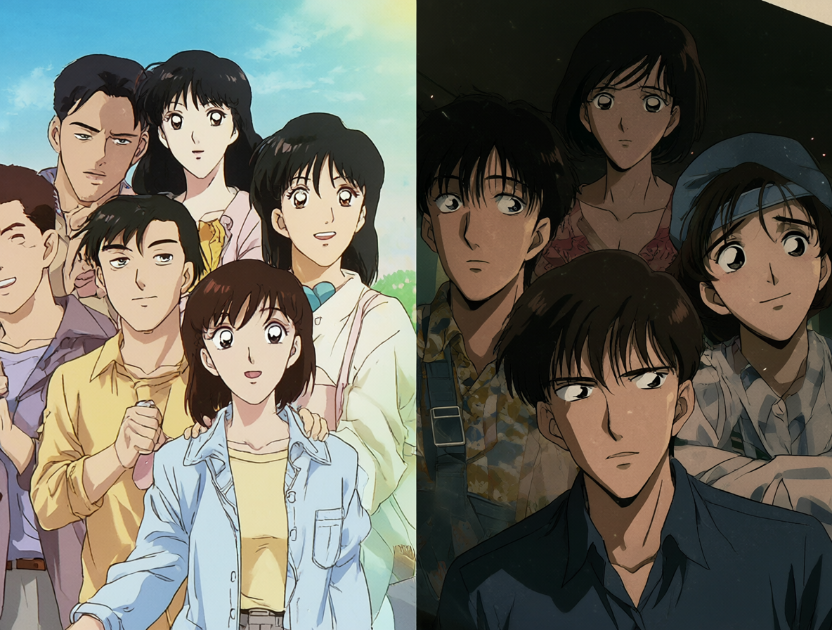 Split-screen visual comparing the standard opening to Episode 24's cinematic style