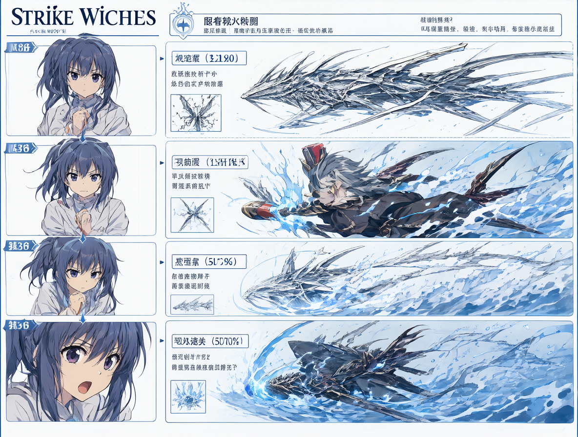 Infografía mostrando el orden de lanzamiento de las series de Strike Witches.