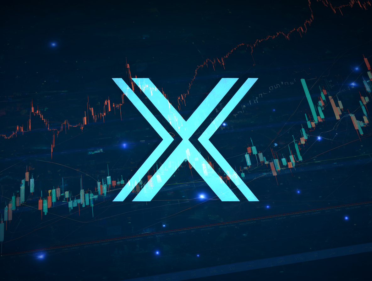 Logo de la plataforma financiera XTB en un contexto de inversión segura.