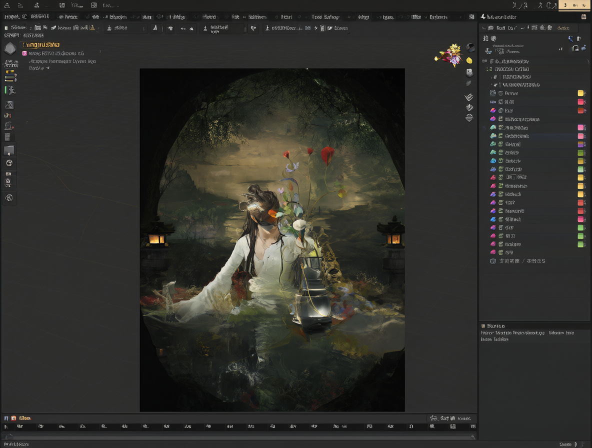 Screenshot of Blender software showing the main window with an Image Editor displaying a render result.