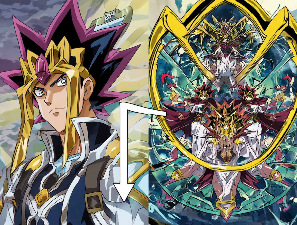 Diagrama visual explicando la continuidad y el reboot de Yu-Gi-Oh!