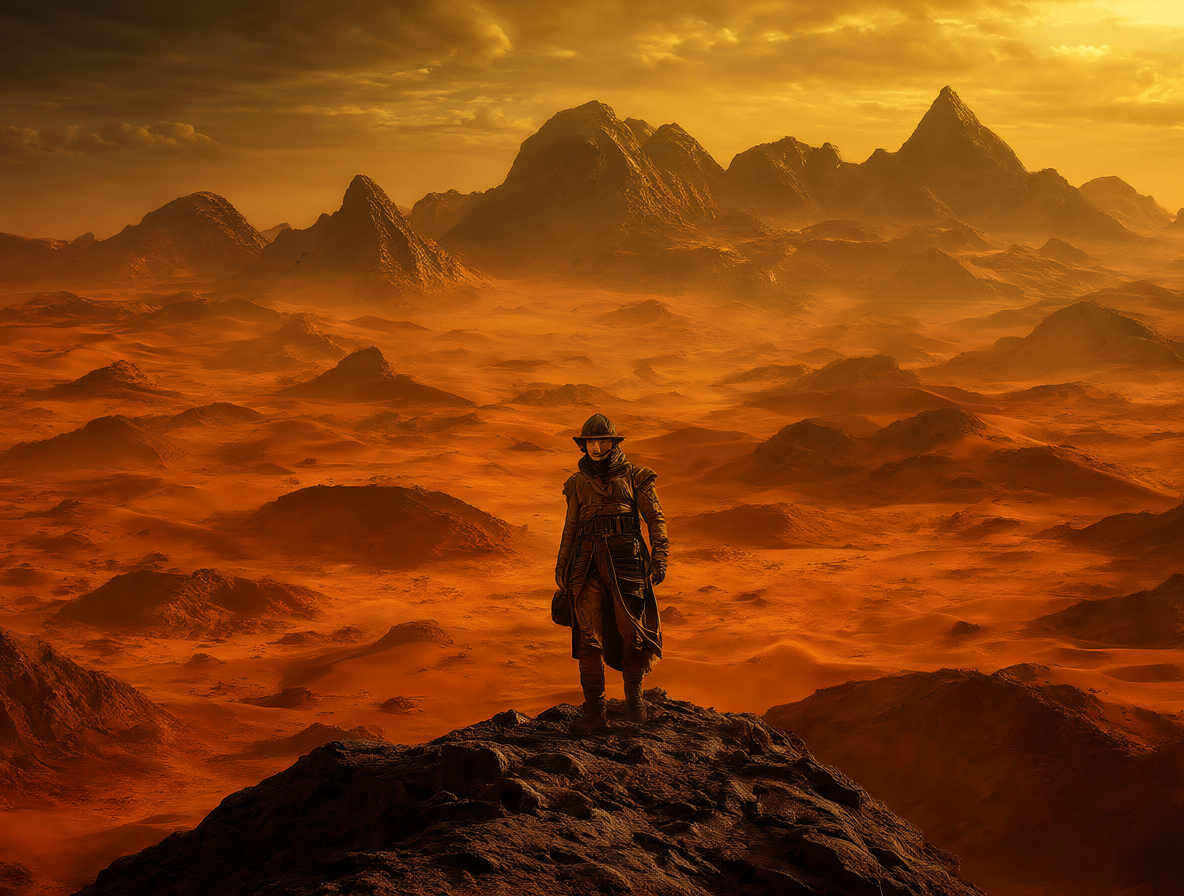 Retrato de Paul Atreides en el desierto