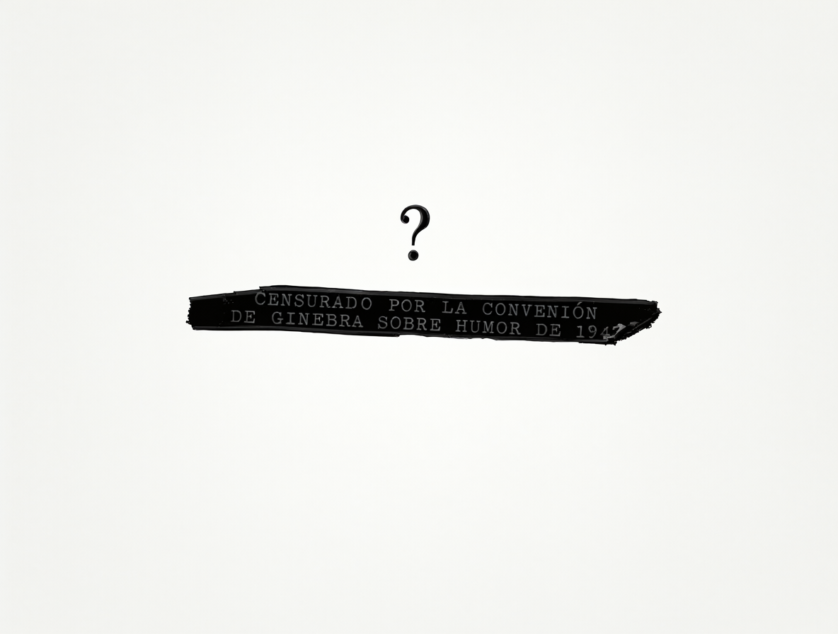 Ilustración minimalista donde un signo de interrogación es cubierto por una barra de censura en blanco y negro.