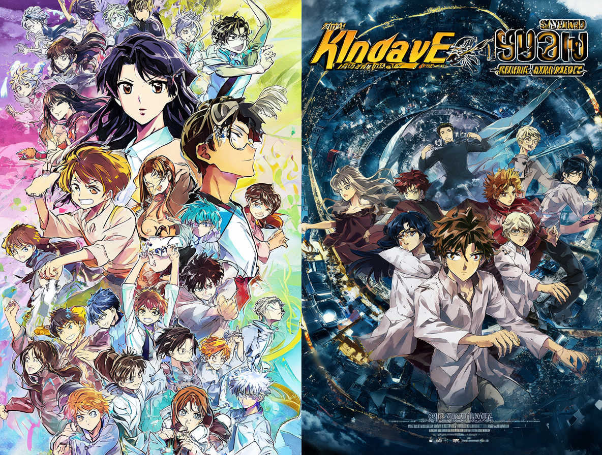 Split composition showing the return of two legendary anime franchises, highlighting the vibrant artwork for both series.