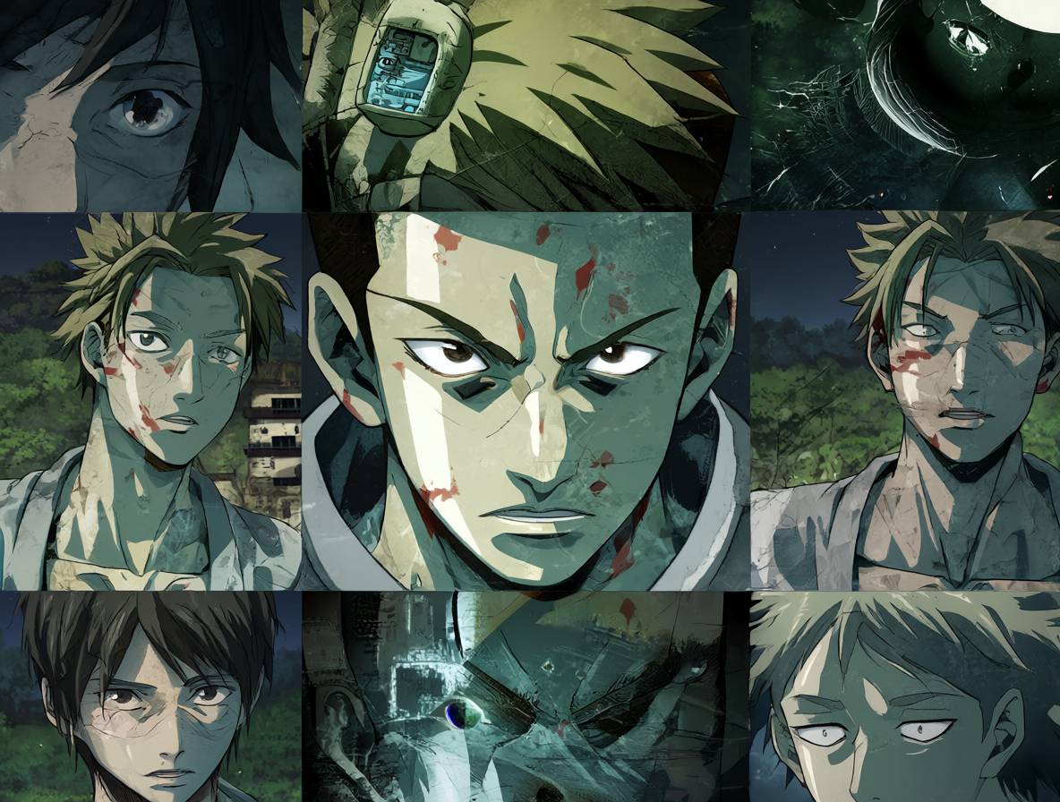 Gráfico mostrando los seis episodios del anime